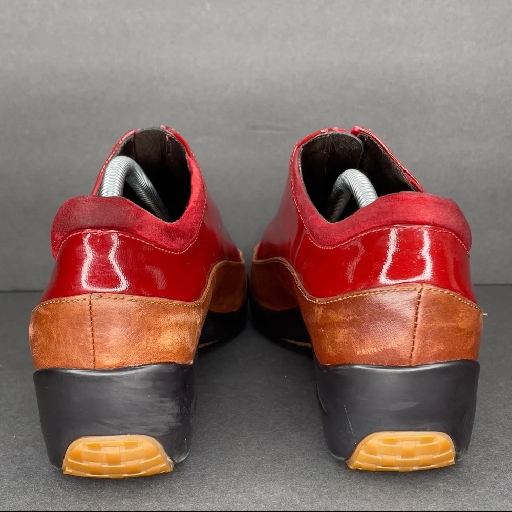Cole Haan Women Boot Air Luna Size8 B Red Patent Leather Waterproof Rain Shoes.‎